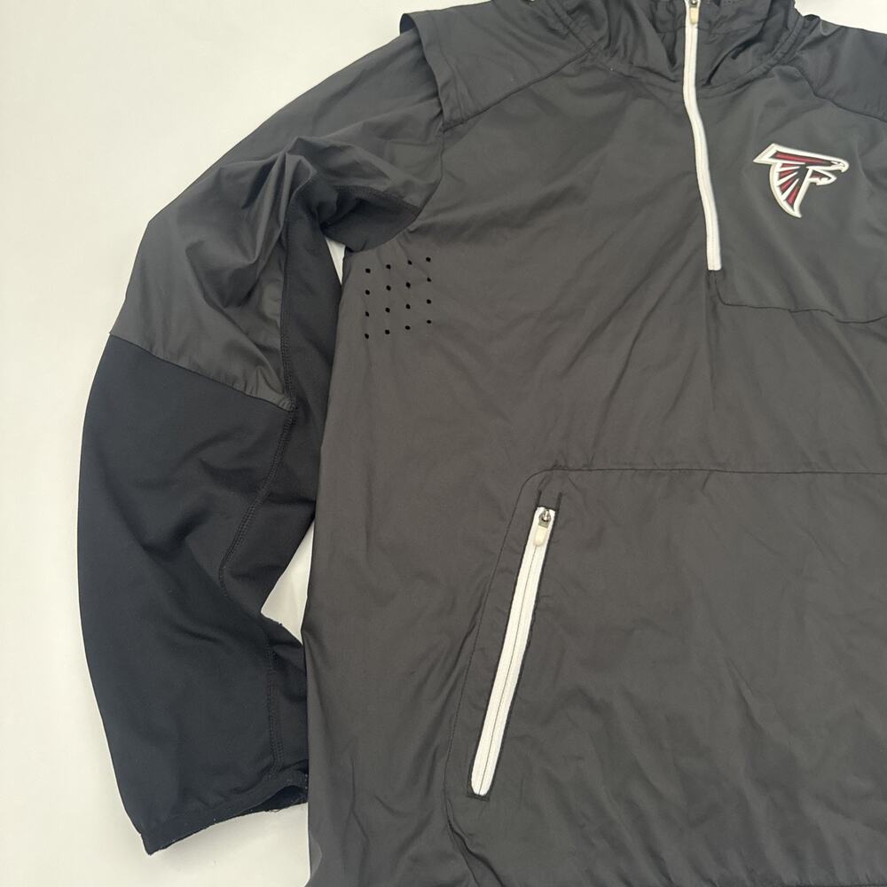 Atlanta Falcons Jacket Men Black Nike Dri Fit Windbreaker 1/4 Zip Pullover Small - Picture 5 of 11